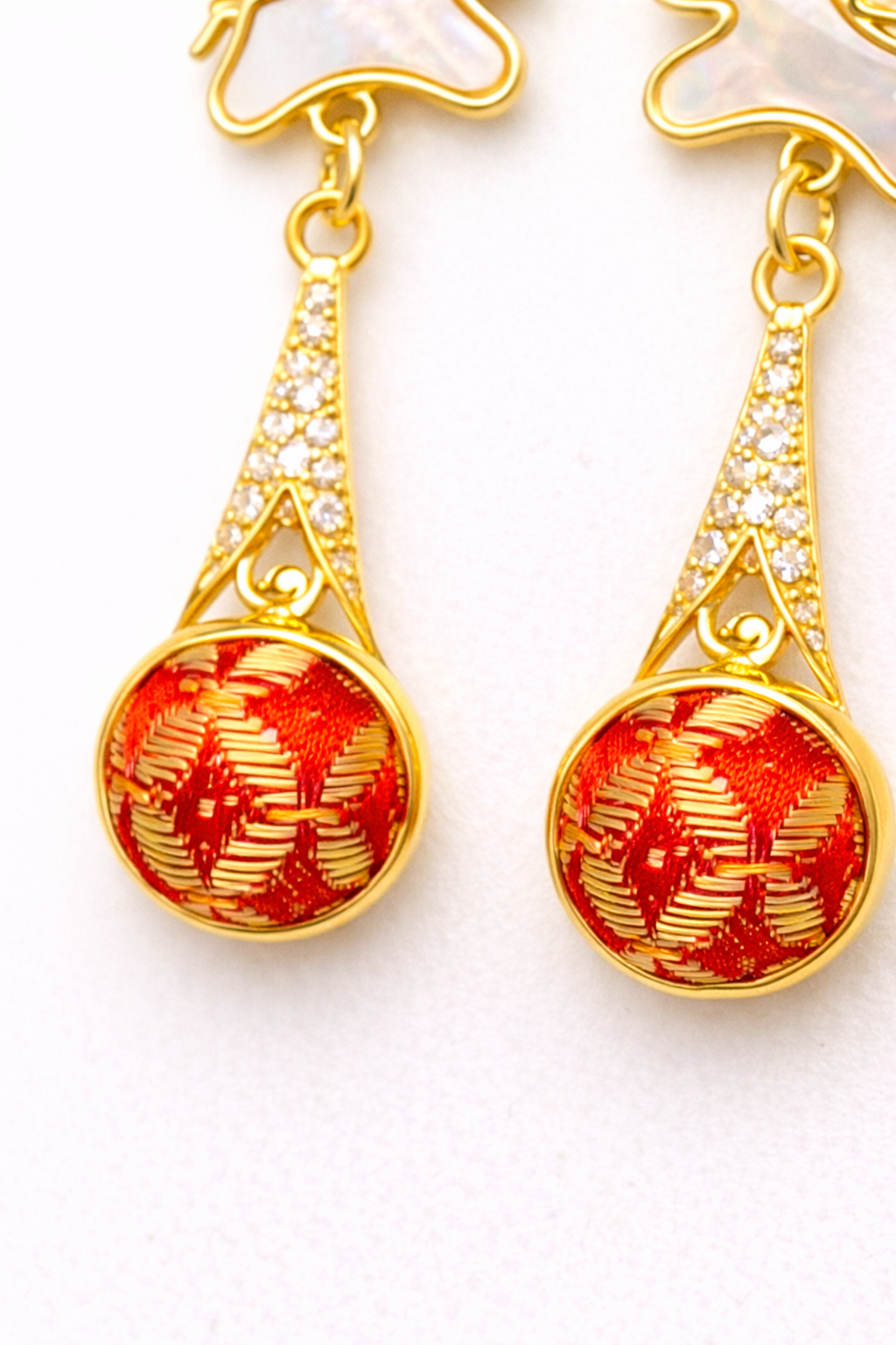 Auspicious Horse Shu Brocade Drop Earrings
